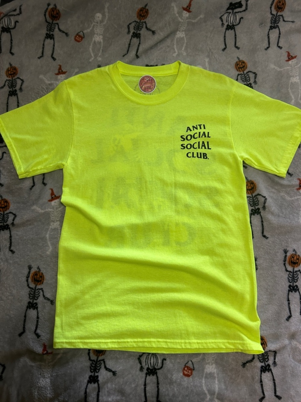 Anti Social Social Club Neon Yellow Short Sleeve Logo Tee